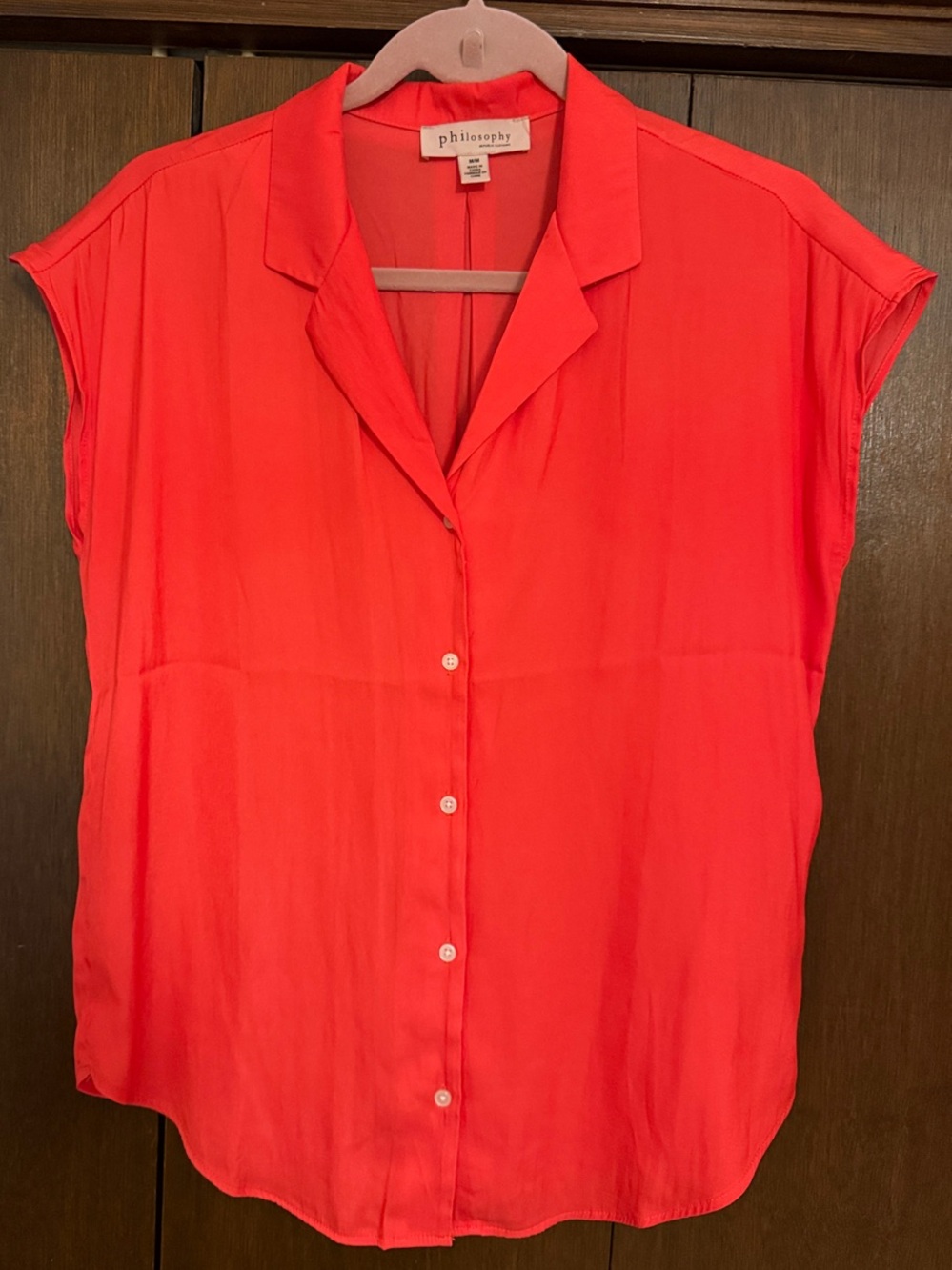 philosophy Cap Sleeve Button-Down Shirt